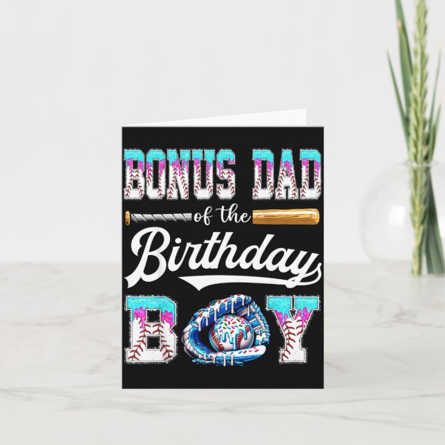 Cartão Bonus Dad Of The Birthday Boy Baseball Ice Cream D (Frente)