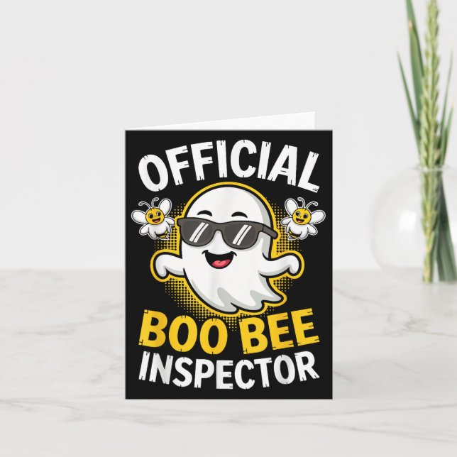 Cartão Boo Bee Inspector Shirt Men Women Halloween Costum (Frente)
