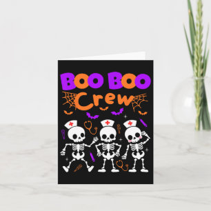 Cartão Boo Boo Crew Enfermeira Dançando Esqueletos Hallow