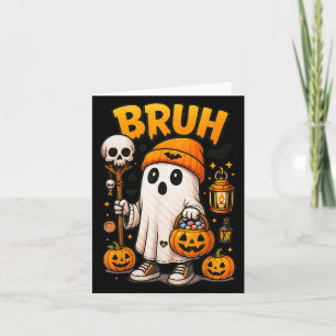 Cartão Boo Bruh Ghost Halloween Trick Ou Tratar Fantasmas