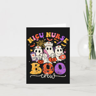 Cartão Boo Crew Enfermeira Engraçada Fantasma Halloween