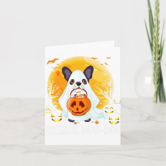 Cartão Boo Dog Frenchie French Bulldog Boo Halloween