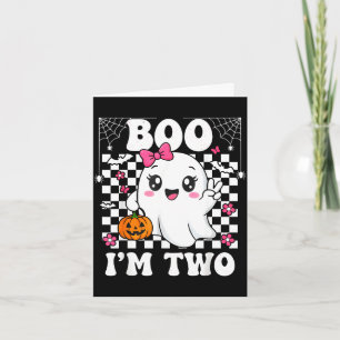Cartão Boo eu sou dois fantasmas demais 2º aniversário ha