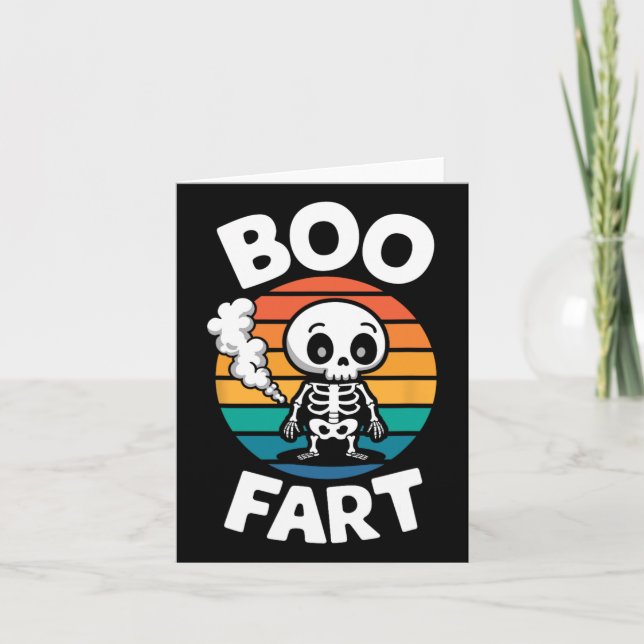 Cartão Boo Fart Engraçado Fazendo Esqueleto Para O Hallow (Frente)