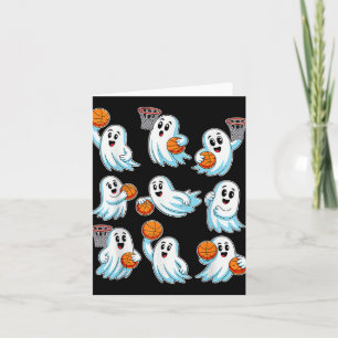 Cartão Boo Ghost Halloween Basball Halloween Basketbal