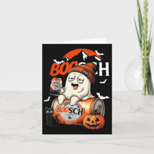 Cartão Boo Ghost Halloween Beer Party Bebendo Spooky Sea