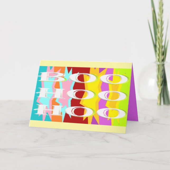 Cartão Boo Hoo design pisca cores branco (Frente)