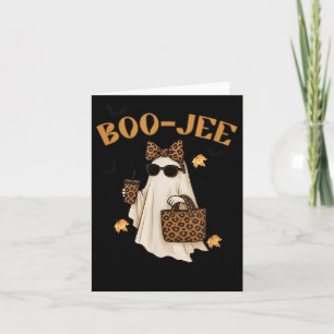 Cartão Boo-jee Ghost,Leopard Spooky Season,halloween Coff