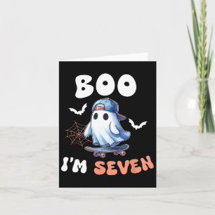 Cartão Boo, sou Sete Ghost Skateboard 7 Birthday Hallow