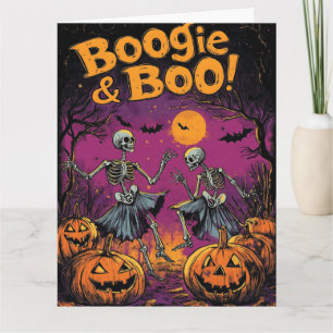 Cartão Boogie e Boo! - Halloween Skeletons e Pumpkins