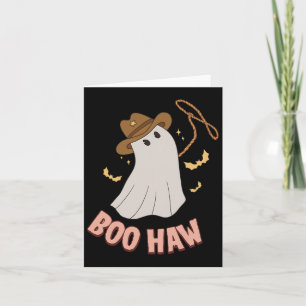 Cartão Boohaw Ghost Halloween Cowboy Cowboy Costume Retr