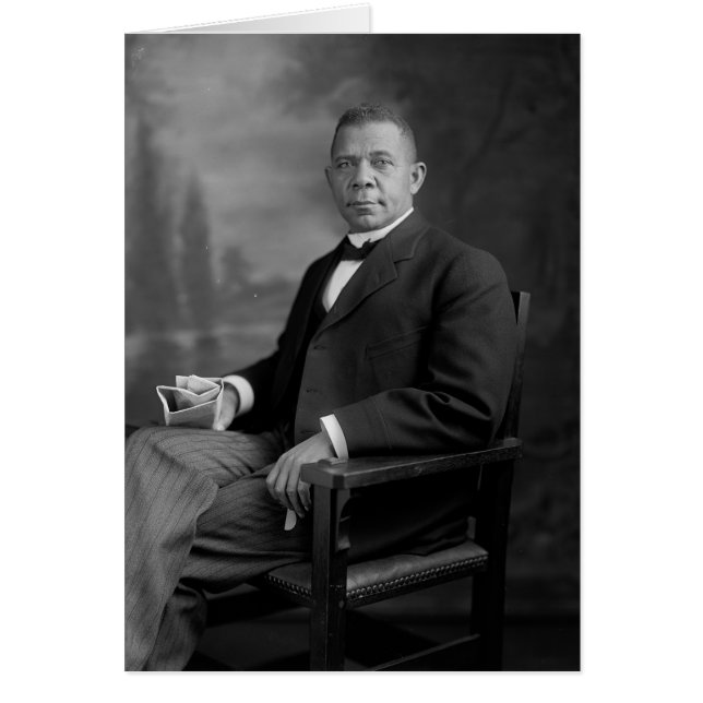 Cartão Booker T. Washington Retrato de Harris e Ewing (Frente)