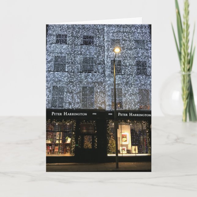 Cartão Bookshop Night Photoshop Christmas Fulham Road (Frente)