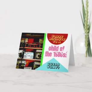 Cartão Boombox Boom Box Criança dos anos 80 Diversão de A