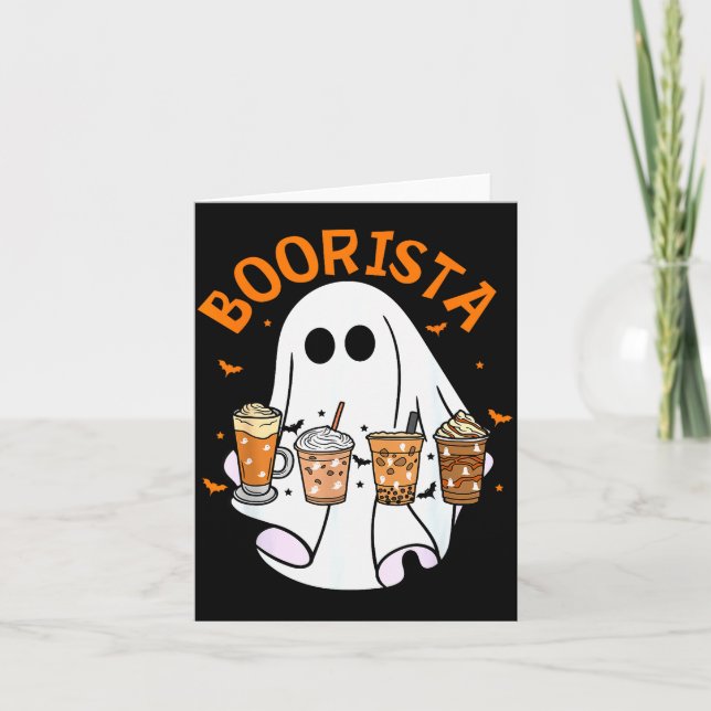 Cartão Boorista Barista Ghost Coffee Halloween Soky Seaso (Frente)