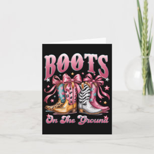 Cartão Boot Cowboy Ocidental Cowgirl Rosa Leopardo Rosa L