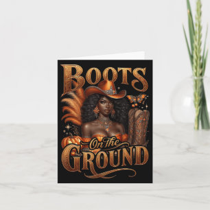 Cartão Boot Halloween Cowgirl Ocidental Boots No Chão