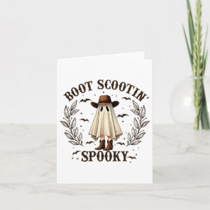 Cartão Boot Scootin Spooky no Halloween Ocidental Ghost C