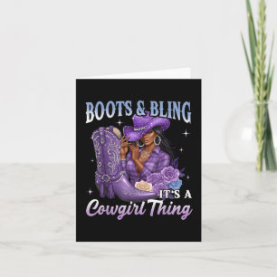 Cartão Boots and Bling É uma vaqueira Coisa Púrpura Weste