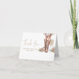 Cartão Boots and Bubble Chá de panela Obrigado