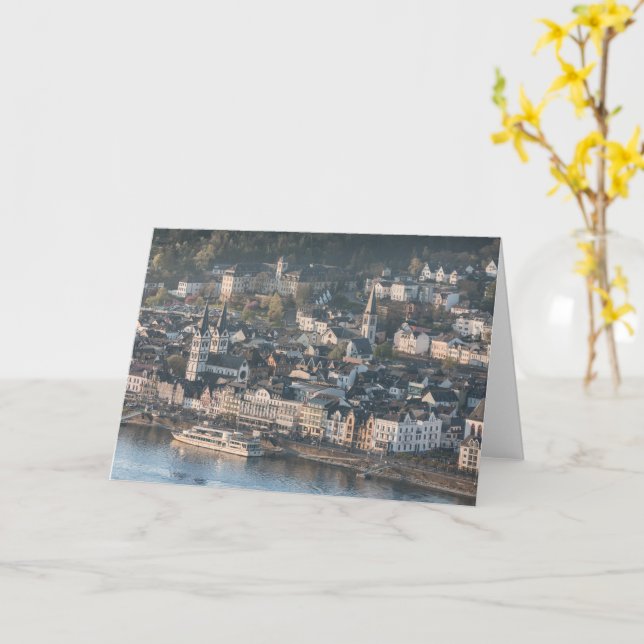 Cartão Boppard am Rhein Alemanha (Flor Amarela)