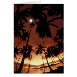 Cartão Bora Bora, Polinésia Francesa Foto do pôr do sol a