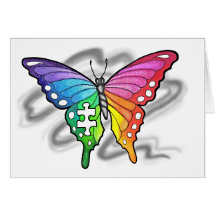 Cartão Borboleta-Arco-Íris