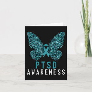 Cartão Borboleta Azul Claro Faixa Arco-Íris Guerreiro Con