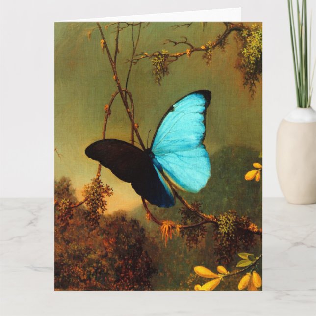 Cartão Borboleta Azul Morpho Martin Johnson Heade (Frente)