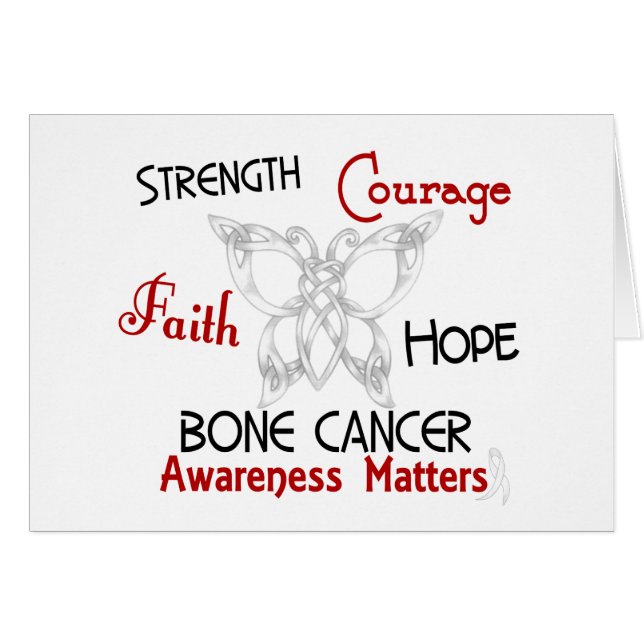 Cartão Borboleta celta 3 do cancer de osso (Frente Horizontal)