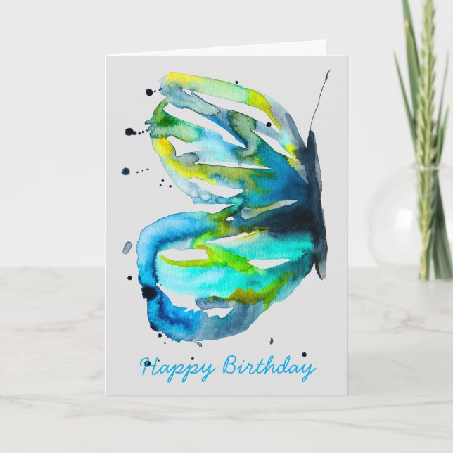 Cartão Borboleta-de-água-azul (Frente)