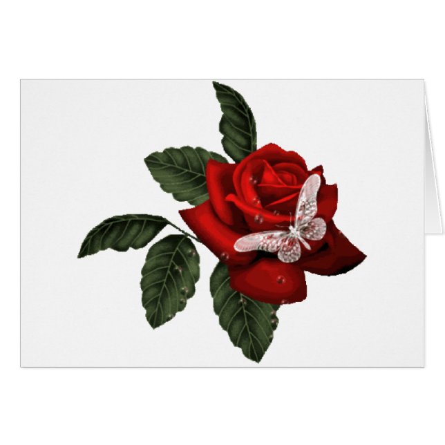 Cartão Borboleta de cristal (Frente Horizontal)