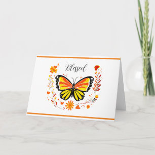 Cartão Borboleta de outono personalizada