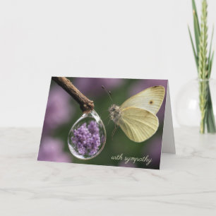 Cartão Borboleta de Simpatia e Gota de Orvalho com Lilase
