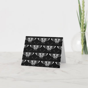 Cartão Borboleta Deco estilizada - preto e branco