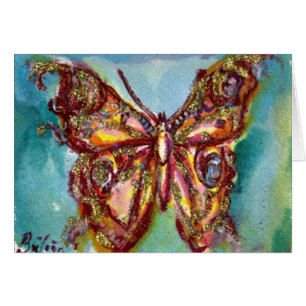 CARTÃO BORBOLETA DOURADO NO AZUL