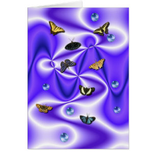 Cartão Borboleta e Pérolas na Seda roxa