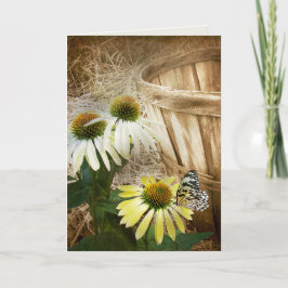 Cartão Borboleta Em Flor de Cone de Aniversário 