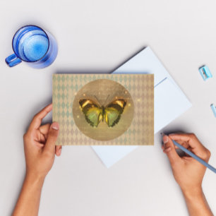 Cartão Borboleta Encantada Vintage 