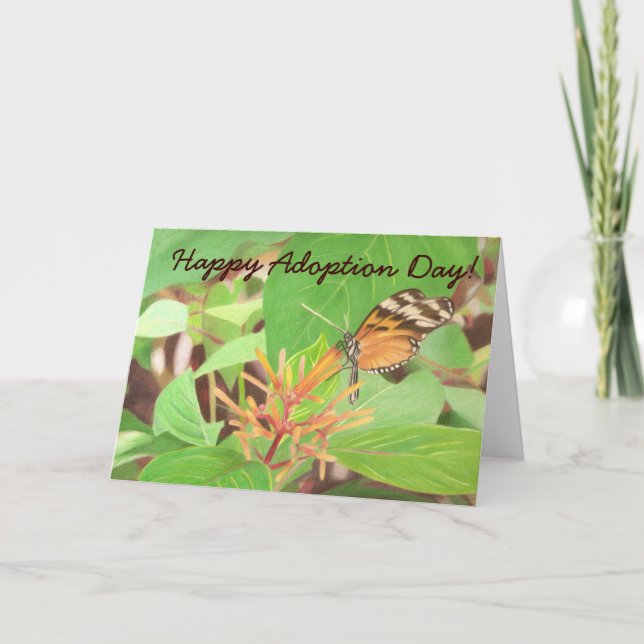 Cartão borboleta, Feliz Dia da Adoção! (Frente)