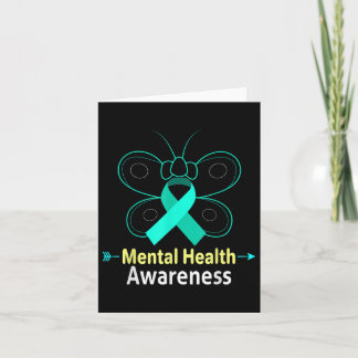 Cartão Borboleta Fita Saúde Mental Shirt Health