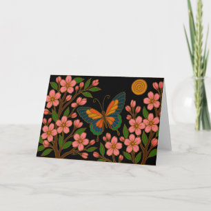 Cartão Borboleta Flor de Cerejeira Lua