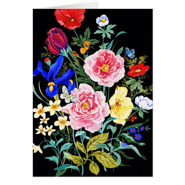 Cartão Borboleta floral (Frente)