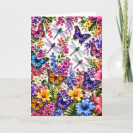 Cartão Borboleta Floral Caprichosa