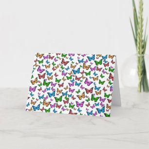 Cartão Borboletas Coloridas Vintage Ilustração Arte