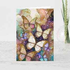 Cartão Borboletas com belas cores marrons e brancas!