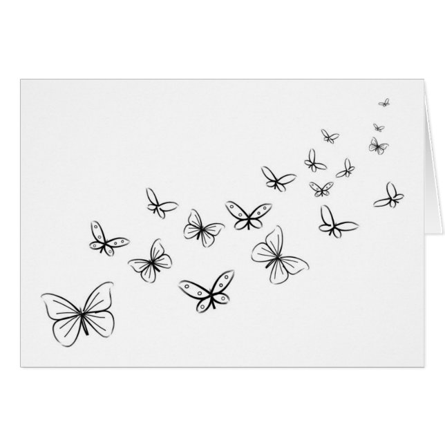 Cartão Borboletas dançando pela página (Frente Horizontal)