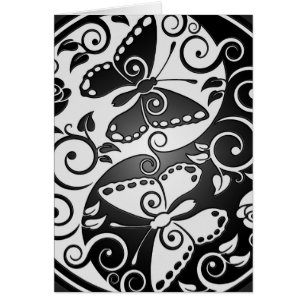 Cartão Borboletas de Yin Yang