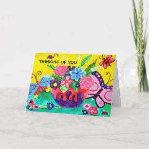 Cartão Borboletas E Damybugs Pensando Em Você