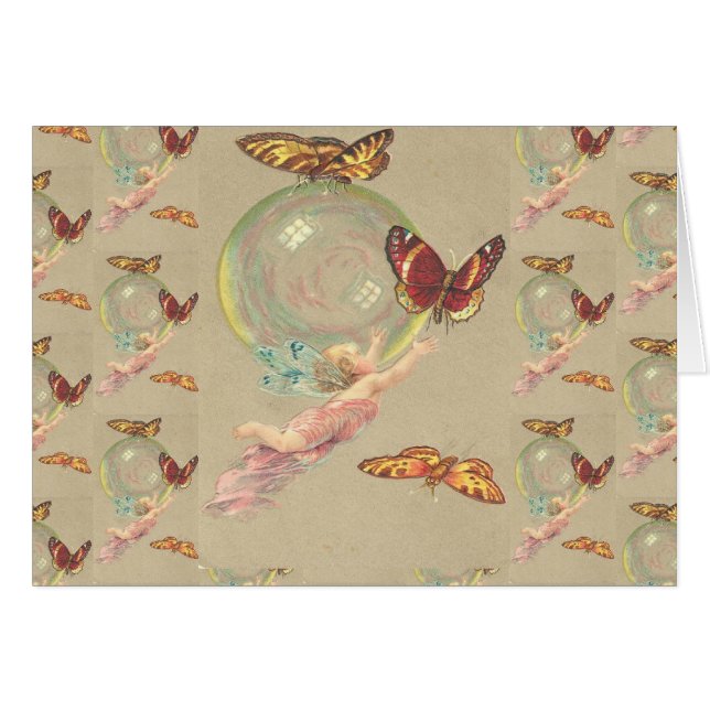 Cartão Borboletas e um anjo (Frente Horizontal)